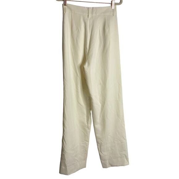 Revolve Nonchalant Label Pilar Pant Trouser Slim Fit Soft Cream White X-Small - Picture 11 of 14